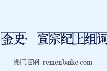 金史·宣宗纪上组词是什么意思的图片